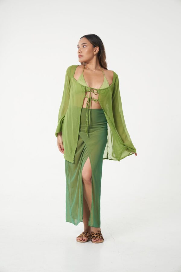 Thaya Sheer Kimono Set