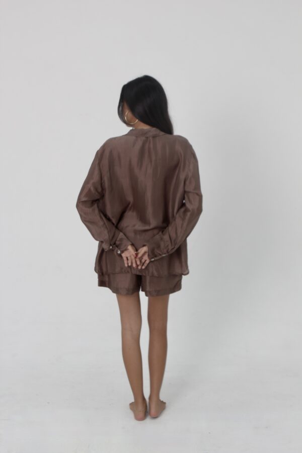 aisyah silk set back brown