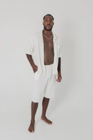 elias set short white pearl front