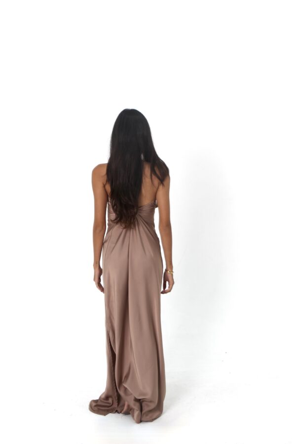 katharina strapless dress cream brown back