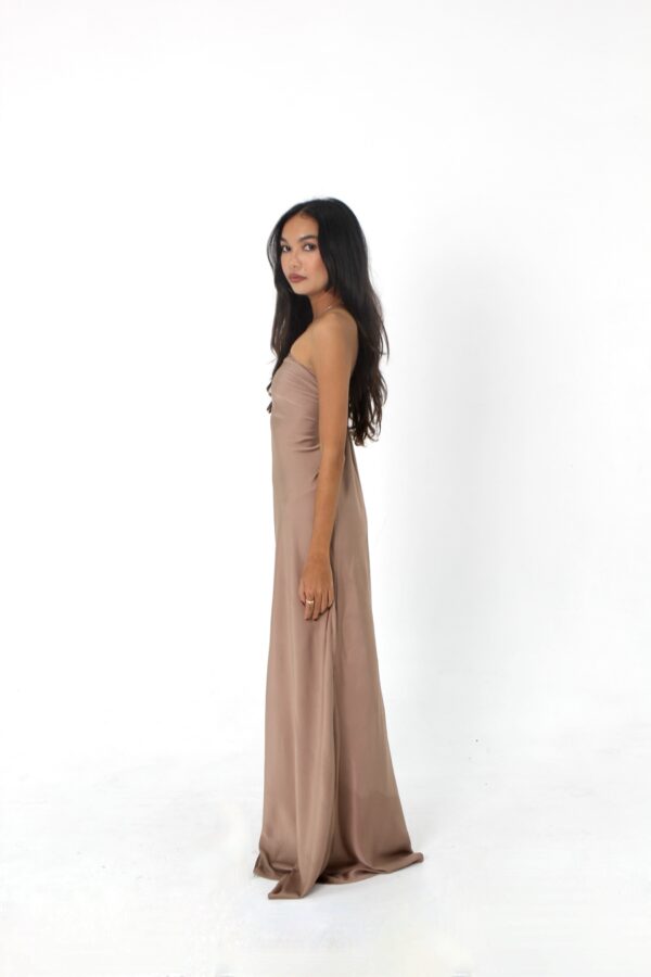 katharina strapless dress cream brown side