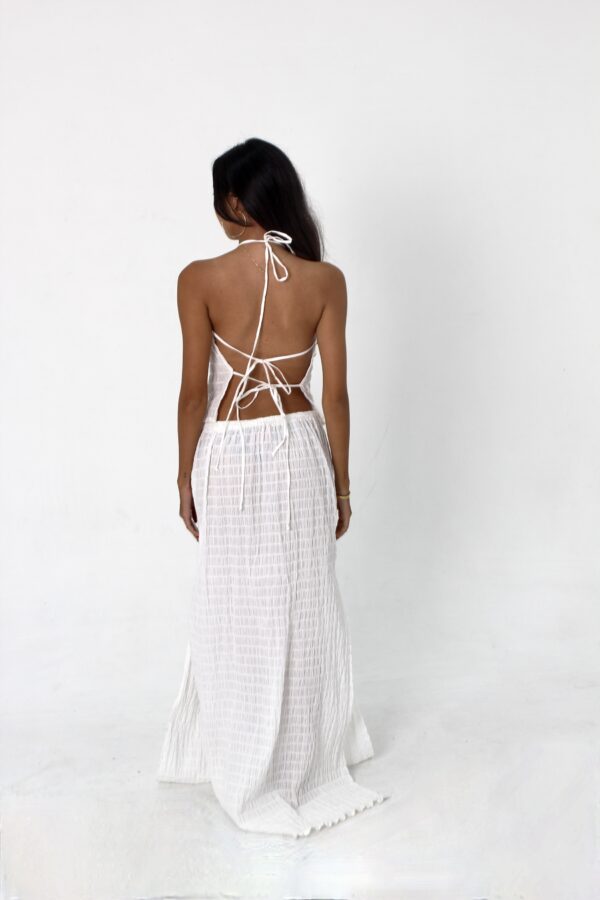 marilena pleat set white pearl back