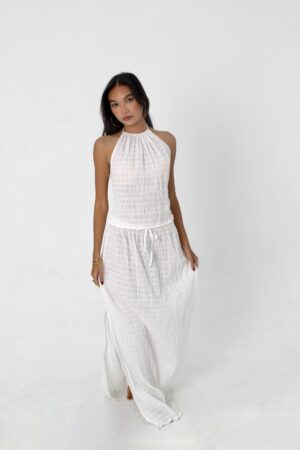 marilena pleat set white pearl front
