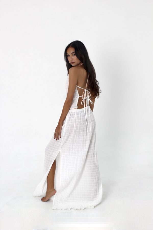 marilena pleat set white pearl side